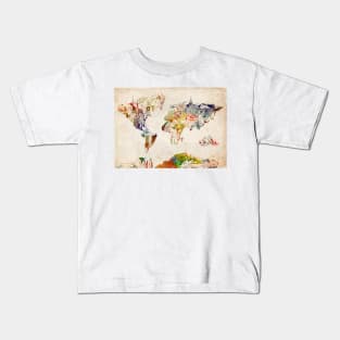 world map landmarks Kids T-Shirt